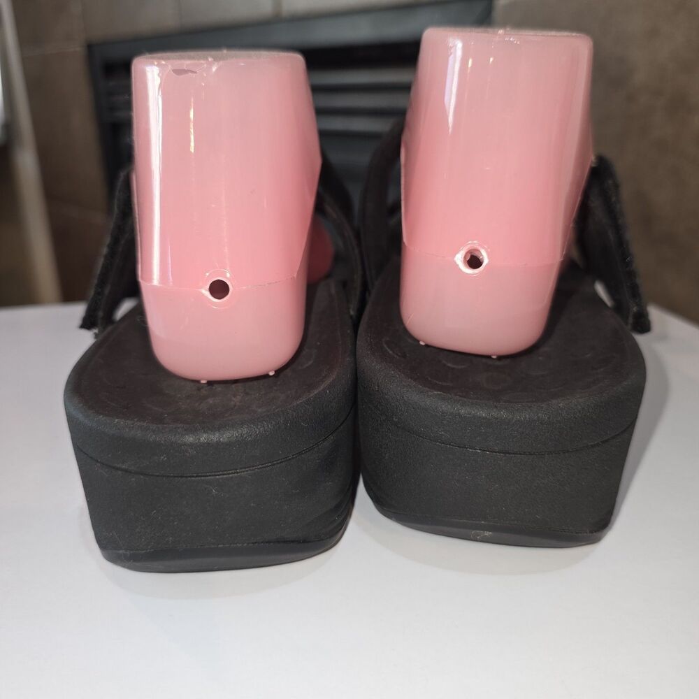 VIONIC ELLIE Sz 9 Black Orthotic Arch Support Walking Platform Boho Logo Sandala - Picture 7 of 11